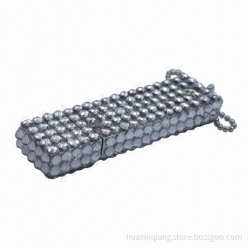 Diamond USB Flash Drive, 128MB-64GB Capacity, Metal+Diamond Housing, 5 Years Warranty, USB 2/3